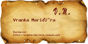Vranka Marióra névjegykártya